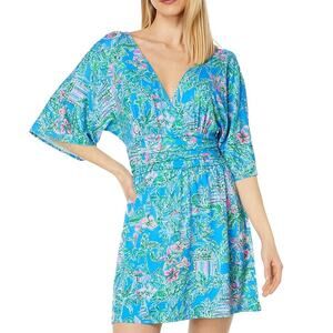 Lilly Pulitzer Parigi Skort Romper Boca Blue Beneath Bougainville XL EUC